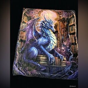 Bright Colorful Plush Dragon blanket